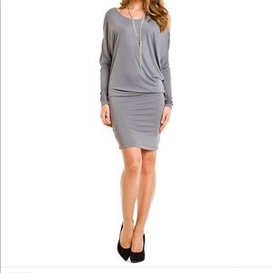 BCBGMAXAZRIA CAMIRA COLD-SHOULDER SLEEVES DRESS